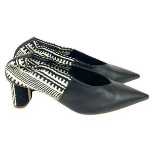 Antolina Paris Dalis Size 40 Pointed Toe Pumps White Black Womens Size US 10 New